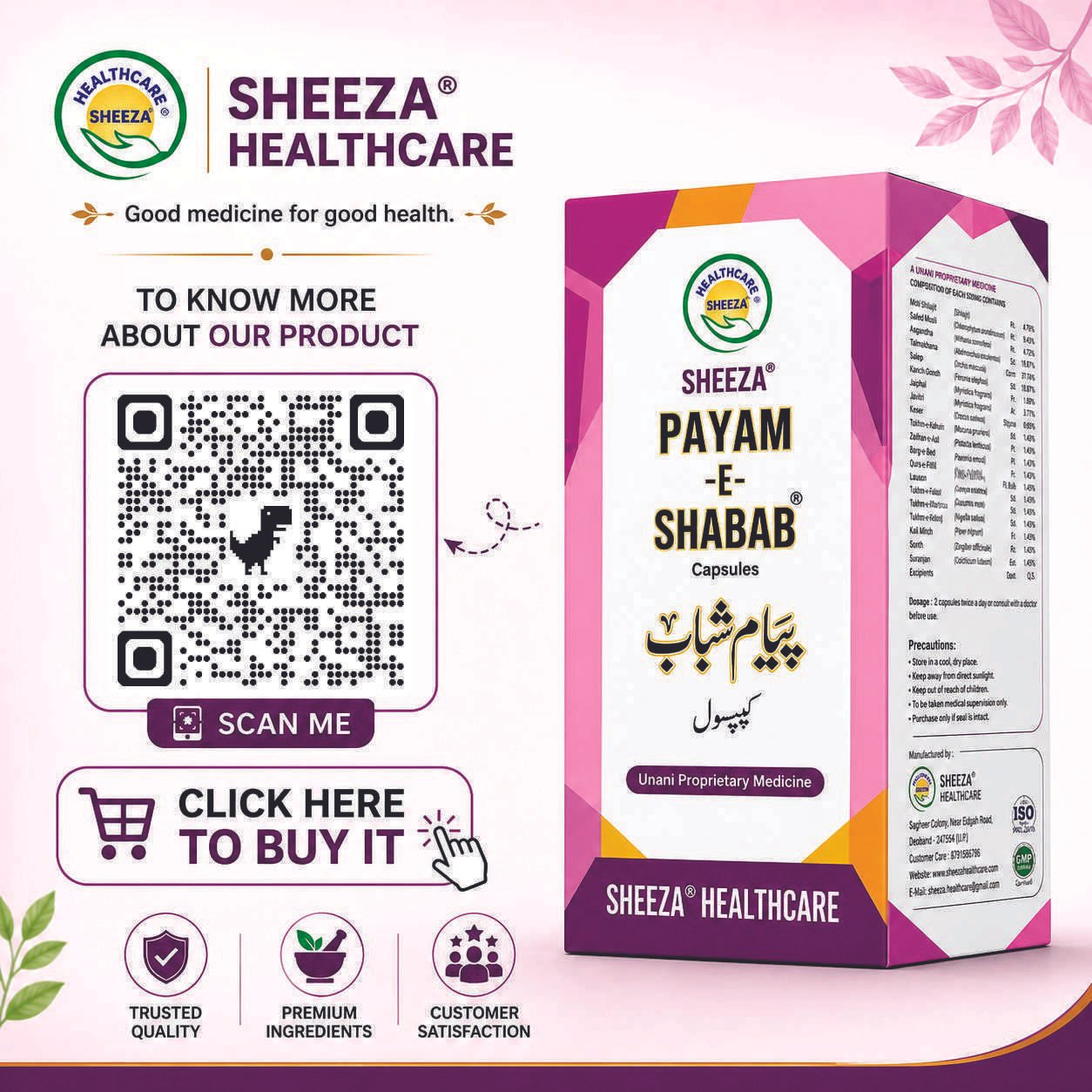 Sheeza Payam-e-Shabab Capsule (50 Capsule) - Image 10